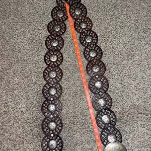 Vintage Western Style Wide Concho Leather Belt